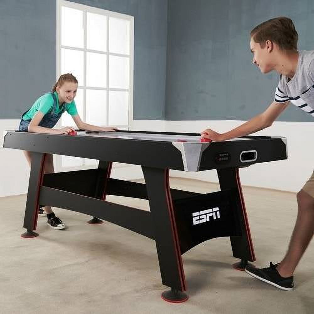 ESPN 72" Air Hockey Game Table & Table Tennis Top, Accessories Included, Black/Red - image 3 of 13