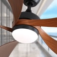 thumbnail image 2 of Sofucor 45" Smart Ceiling Fan, Indoor/Outdoor Ceiling Fans with Lights and Remote, Compatible with Alexa/Google/App, 3-Color Light 6-Speed Timing Reversible DC Motor, 2 of 14