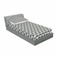 thumbnail image 3 of Ambesonne Geometric Fitted Sheet & Pillow Sham Set, Minimalist Link Shape, Full, Grey Black White, 3 of 3