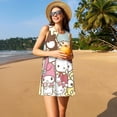 thumbnail image 3 of Lsque Sanrio Pattern Summer Dresses for Women – Sleeveless T-Shirt Swing Sundress, Perfect for the Beach and Casual Days, 3 of 6