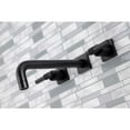 thumbnail image 3 of Kingston Brass KS6020ML Milano Two-Handle Wall Mount Roman Tub Faucet, Matte Black, 3 of 7