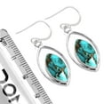 thumbnail image 3 of Copper Blue Turquoise Earring 925 Sterling Silver Handmade Jewelry, 3 of 5
