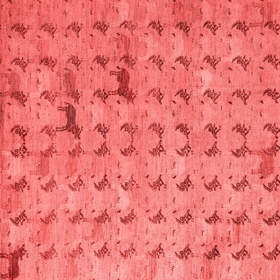 Ahgly Company Indoor Square Abstract Red Modern Area Rugs, 7' Square