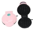 thumbnail image 2 of Mini Gaufrier Antiadhésif Double Face Rond Machine à Petit-Déjeuner Multifonctionnelle pour Toast Sandwich Prise au 220V Rose, 2 of 16