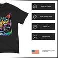thumbnail image 4 of Tee Hunt Dean Russo Thoughtful Cat T-Shirt Colorful Pet Kitten Eyes Men's Tee, Black, 5X-Large, 4 of 5