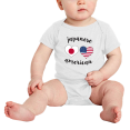 thumbnail image 2 of Japanese American Flag Two Hearts Cute Baby Bodysuit Newborn Clothes Outfits (White, 18-24 Months), 2 of 5