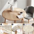 thumbnail image 3 of Round Fitted Tablecloth with Elastic Edge Design Table Cover Waterproof Stain-Resistant Wipeable Table Cloth Best for 38"-42" Round Tables for Outdoor Indoor Geometric Flowers, 3 of 4