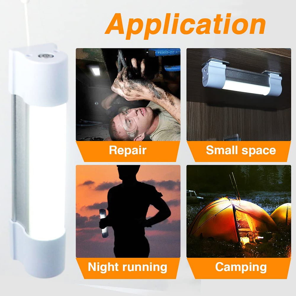 LETOUR Luz recargable LED tubo magnético luz 4000lúmenes 5 niveles  atenuación linterna de camping USB recargable luces portátiles con 2 imanes  de