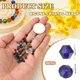 thumbnail image 2 of Cuentas de cristal en forma de bicono Uxcell de 3 mm, 600 piezas, cuentas facetadas de vidrio para hacer joyas, azul oscuro, 2 of 6