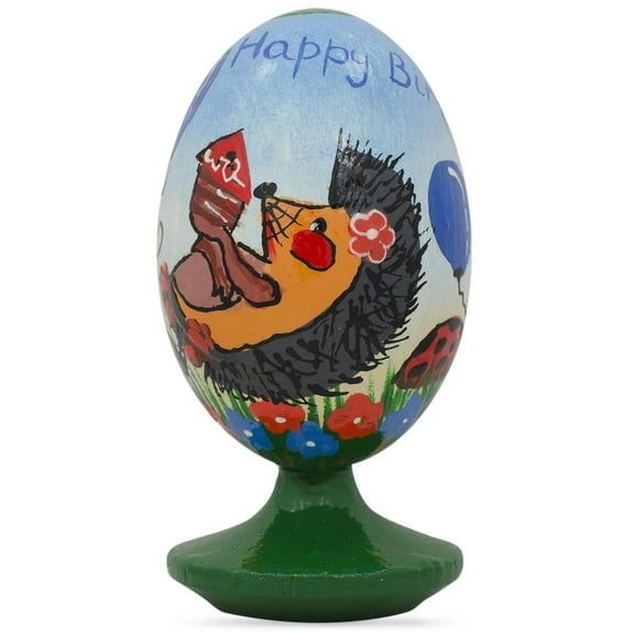Happy Birthday from Hedgehog and Fox Wooden Figurine