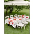 thumbnail image 5 of 54x80 Inch Outdoor Tablecloth with Umbrella Hole Zipper Rectangle Red Flowers Rectangular Tablecloths Outside Waterproof Watercolor Spring Country Botanical Floral Patio Table Cover for Picnic Party, 5 of 8