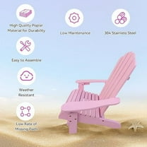 Wood Adirondack Chair, Ergonomic All-Weather - Adirondack Chair, Leisure Line Toddler Outdoor Chairs Adirondack Lounge Lawn Chair, Durable Patio Lounge Chair for Garden Indoor P