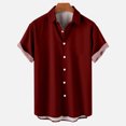 thumbnail image 2 of Rggeeun Men's Shirts Male Floral Lapel Short Sleeve Shirts Patchwork Button Down Holiday Beach Shirts Vacation Casual Clothes Comfort Tops, 2 of 3