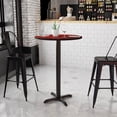 thumbnail image 2 of Bowery Hill Table de Bar de Restaurant Ronde de 30 Pouces en Noir et Acajou, 2 of 4