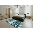 thumbnail image 5 of Ahgly Company Machine Washable Indoor Square Transitional Blue Lagoon Blue Area Rugs, 5' Square, 5 of 7