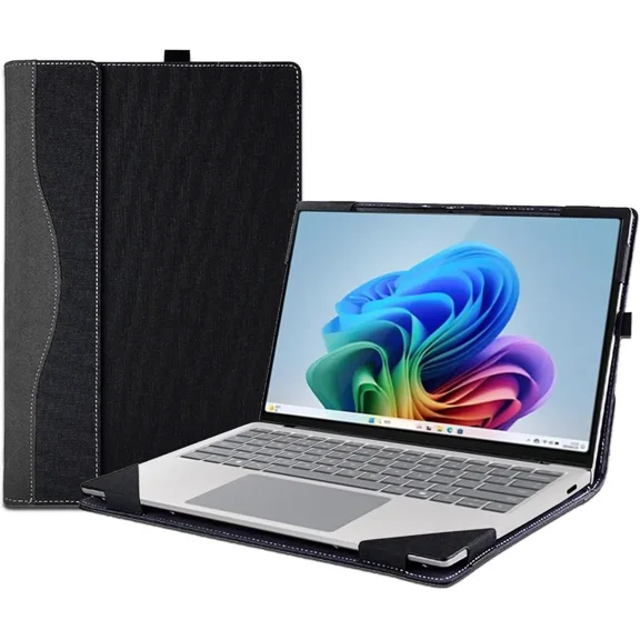 13.8 inch Laptop Case Cover for Microsoft Surface Laptop 7,PU Leather Notebook PC Separable Protection Sleeve with Pen Holder