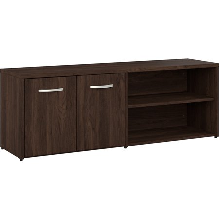 UPC: 0042976153106 | Bush Business Furniture Hybrid 21  Low Storage Cabinet with Doors and Shelves Black Walnut