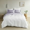 thumbnail image 2 of Comfort Classics Peached Percale 200 Thread Count Relaxed Cotton Sheet Set, Full - Purple, 2 of 9