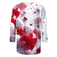 thumbnail image 5 of Vetsdori Plus Size Tops for Junior 3/4 Sleeve Valentine Blouses Holiday Graphic Summer,Gifts for Girlfriend Crew Neck Ladies T-Shirts Cute, 5 of 5