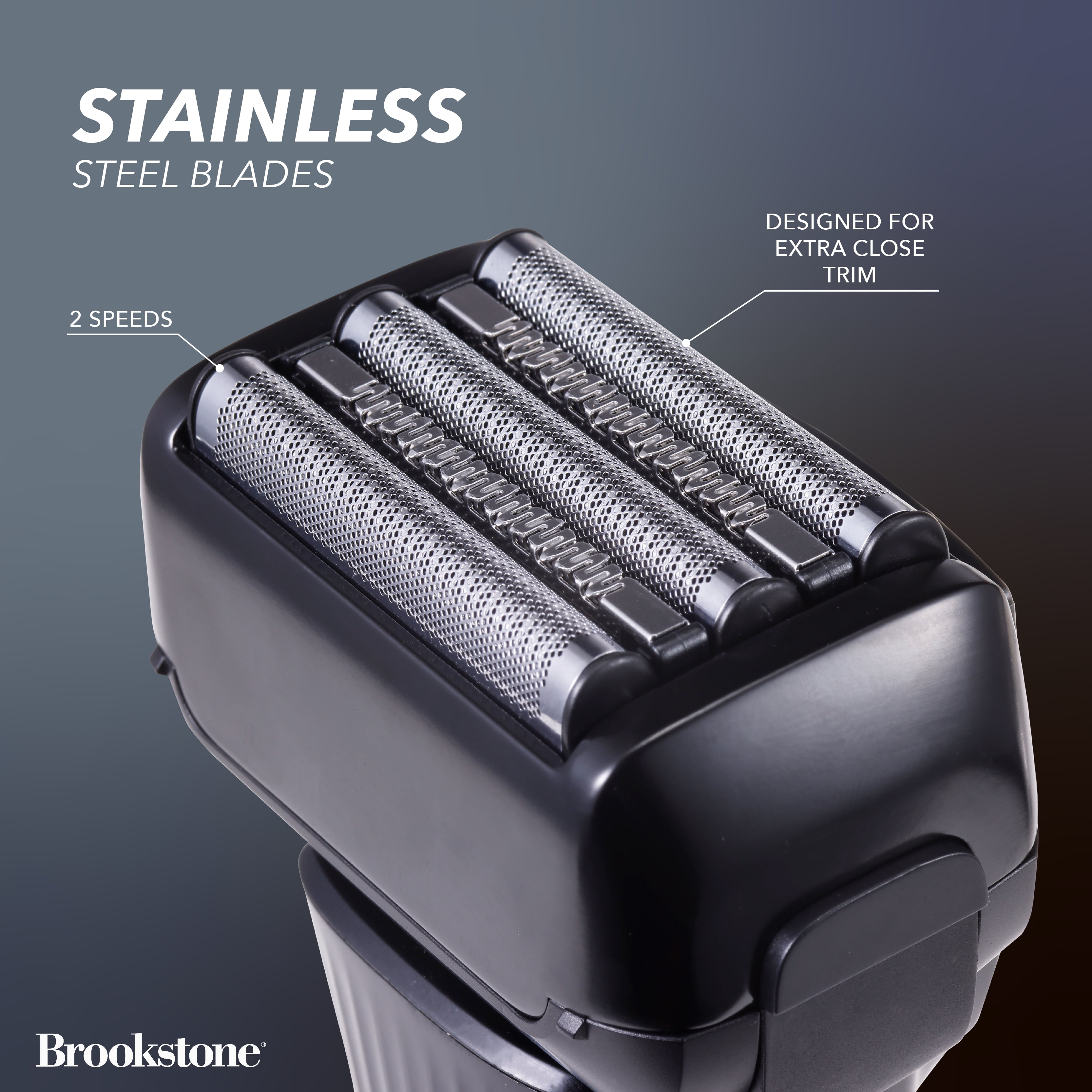 Brookstone Cordless Rechargeable Men's 5 Head Foil Electric Shaver,