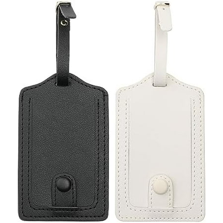 Leather Luggage Tags for Men Women-Luggage Tags for Suitcases-Baggage Bag Tag Suitcase Labels ID Tags with Full Back Privacy Cover for Carnival Cruise Ships, Travel Tags