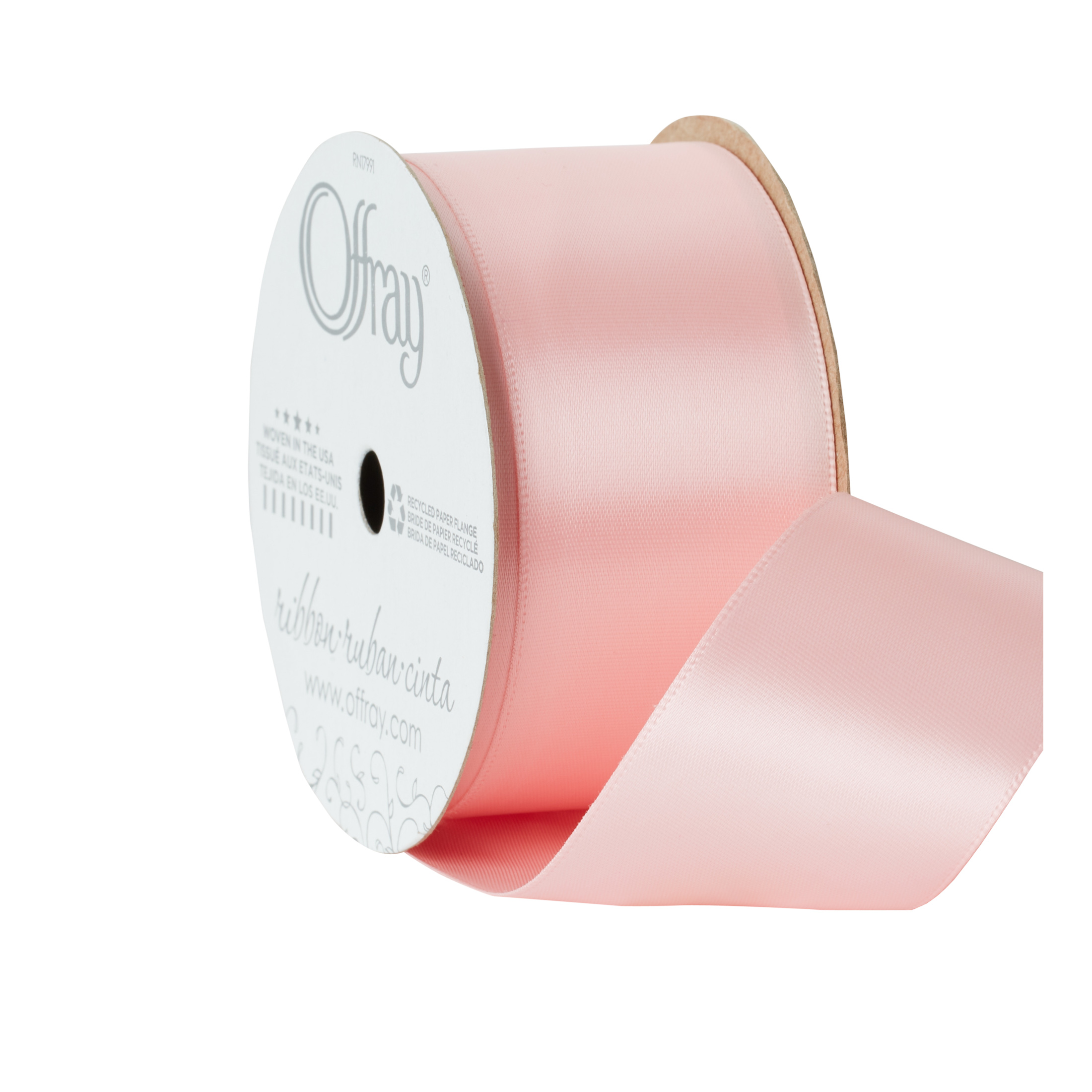 Offray Ribbon, Carnation Pink 1 1/2 inch Single Face Satin Polyester Ribbon, 12 feet - image 2 of 6