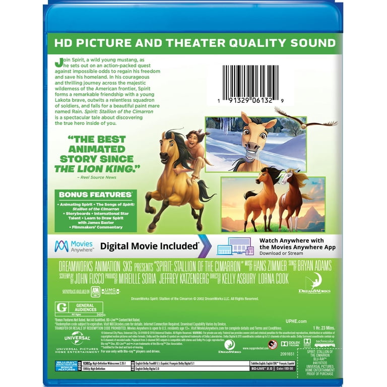 Universal Studios Blu-ray of Spirit: Stallion of the Cimarron, G