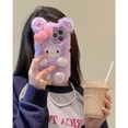 thumbnail image 3 of Popular en invierno, funda de teléfono de felpa con diseño de gato Hello Cute Kitty de dibujos animados a prueba de congelación para iphone 13 14 15 plus/pro/pro max, 3 of 4