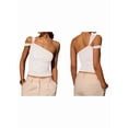 thumbnail image 3 of Women's One Shoulder Asymmetric Strapless Tube Fitted Y2k Tank Going Out Outfit Top White L, 3 of 9
