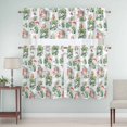 thumbnail image 5 of Flamingo Curtain Valances Set Monstera Palm Leaf Summer Tropical Plants Kitchen Curtains 24&nbsp;inch Length Rod Pocket Valance and Tiers 3 Piece Set Small Bedroom Bathroom Laundry Decor, 5 of 9