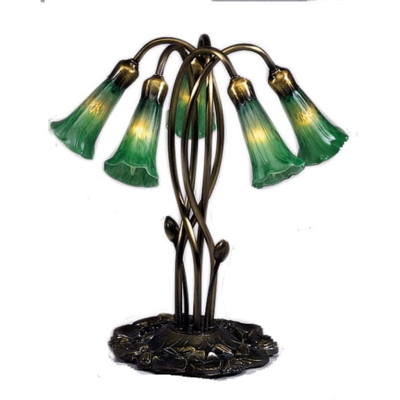 Meyda Tiffany - 15386 - Five Light Accent Lamp - Green Pond Lily - Bronze-56pack