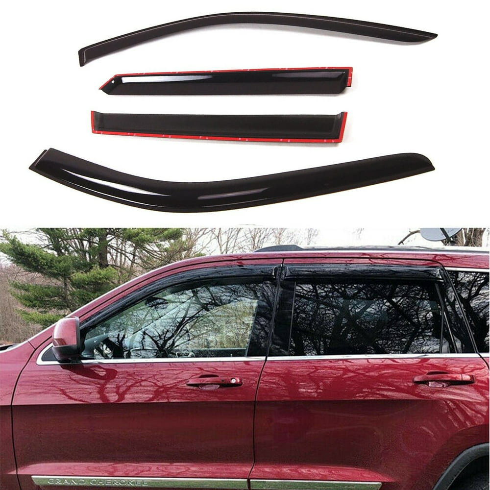 Possbay For 20112018 Jeep Grand Cherokee Smoke Window Visors Sun Guards Vent Rain Shade