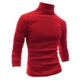 thumbnail image 1 of INSPIRE CHIC Chandails pour Hommes, Chandail à Col Roulé, Manches Longues, Extensible, Coupe Ajustée, Hauts 46 Rouge, 1 of 7