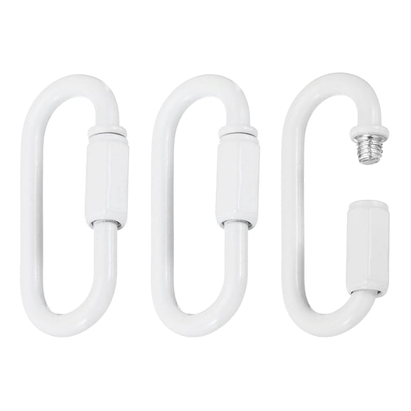 Chain Connectors, 5mm Thick Quick Link Screw Lock Oval Clips for Chandelier Pendant Lights, White, Pack of 3