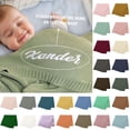 thumbnail image 4 of Ticikt Baby Knitting Cover Blanket | Embroidered Blanket | Soft Cotton Knit Swaddle | Monogrammed Baby Bedding | Boys and Girls Crib Throw | Cozy Toddler Nursery Cover,Color:Blue2, 4 of 4