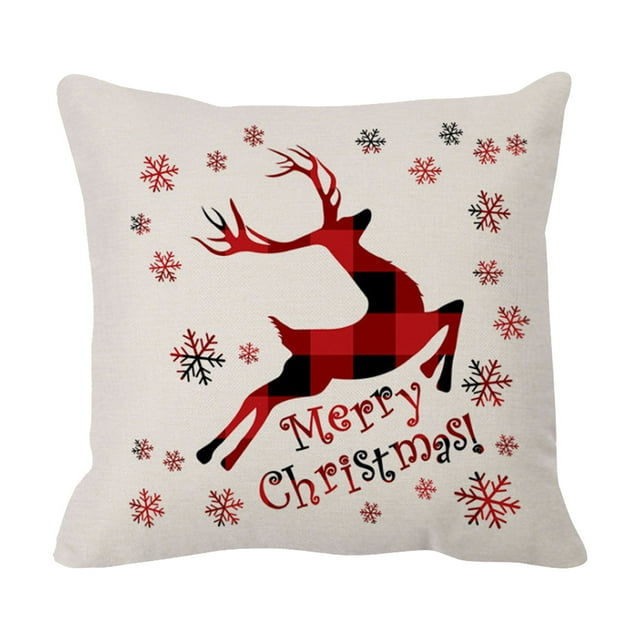 Injueey Fundas de almohada navideñas, funda de almohada de lino, funda de cojín de Navidad, sofá cama, dormitorio, coche, sala de estar, Suministros térmicos tipo 4 Injueey HA070184-04