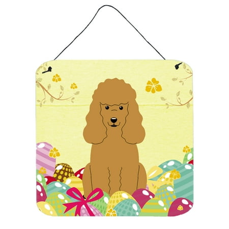 - Easter Eggs Poodle Tan Wall or Door Hanging Prints BB6069DS66