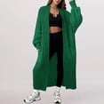 thumbnail image 2 of Breezora Women's Oversized Open Front Cable Knit Long Cardigan Draped Sweater Coat S Size Green, 2 of 4