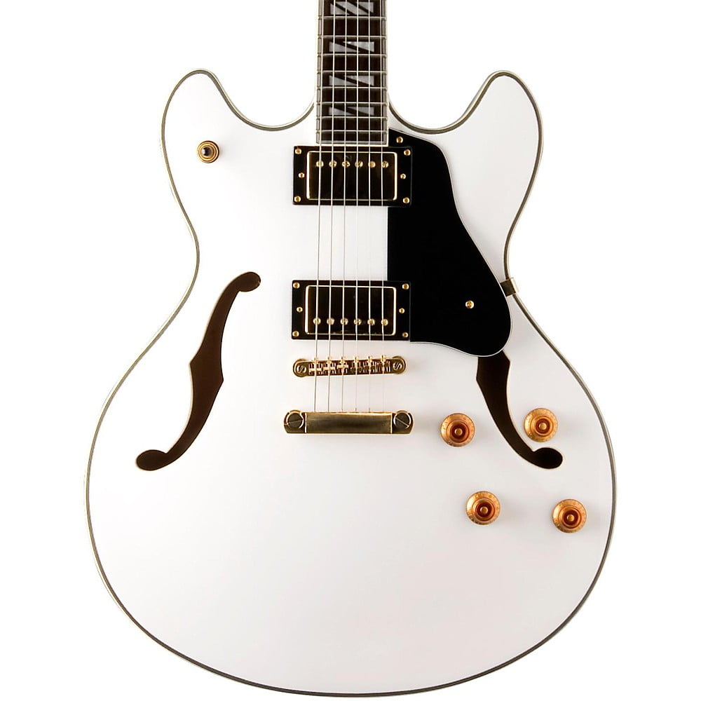 Washburn USMHB35 Hollowbody Dual Humbucker Electric Guitar White