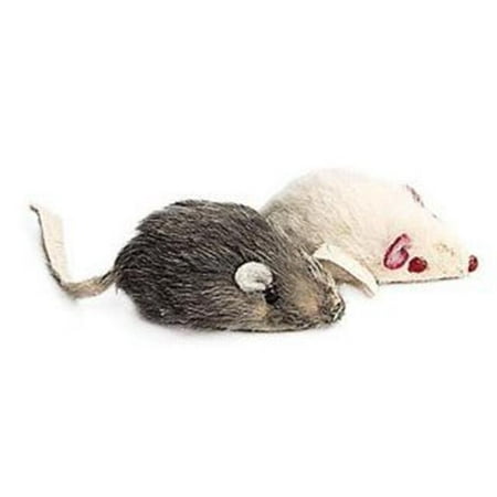 Ethical Cat  Twin Pack Synthetic  Fur Mouse 2 Inch 2957 