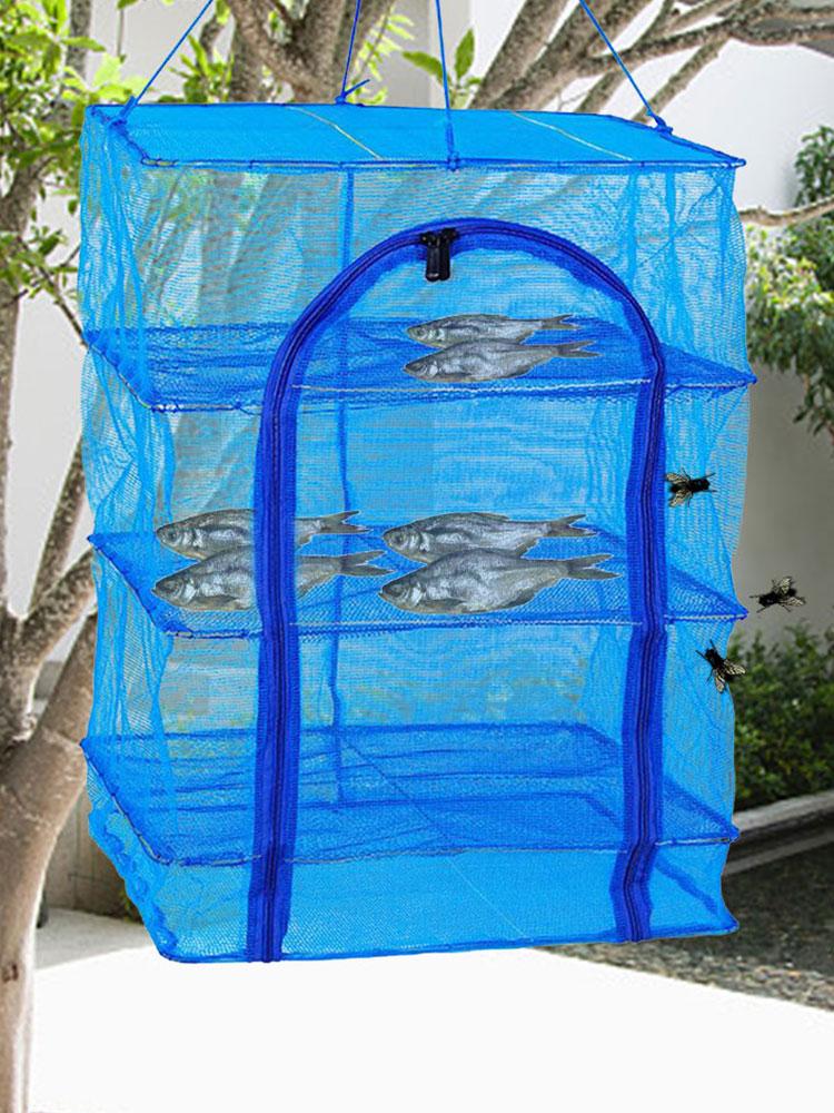 Sukalun 4 Layer Dry Rack Drying Rack 4 Layers Folding Fish Mesh Vegetable Fish Dish Screen