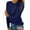 Navy, variant on Seductiva Spring Tops Women's Long Sleeve Shirts Workout Women's Round Neck Solid Color Hollowomen Stitching Long Sleeve T Shirt Breathable & Easy Care Fabric Tunic Tops 2025 Dressy