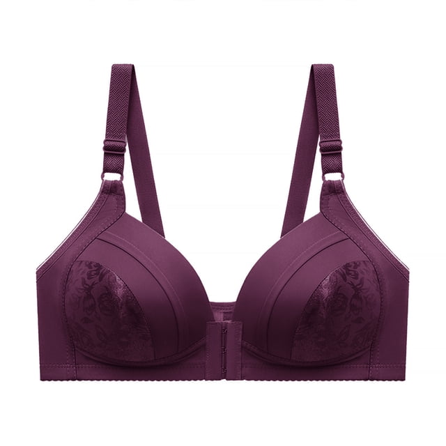 Timegard Front Closure Bras for Women Full Coverage Adjustable Strap No Underwire Bras Seniors Bras