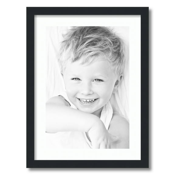 ArtToFrames 17x23" Matted Picture Frame with 13x19" Single Mat Photo Opening Framed in 1.25" Satin Black and 2" Super White Mat (FWM-3926-17x23)