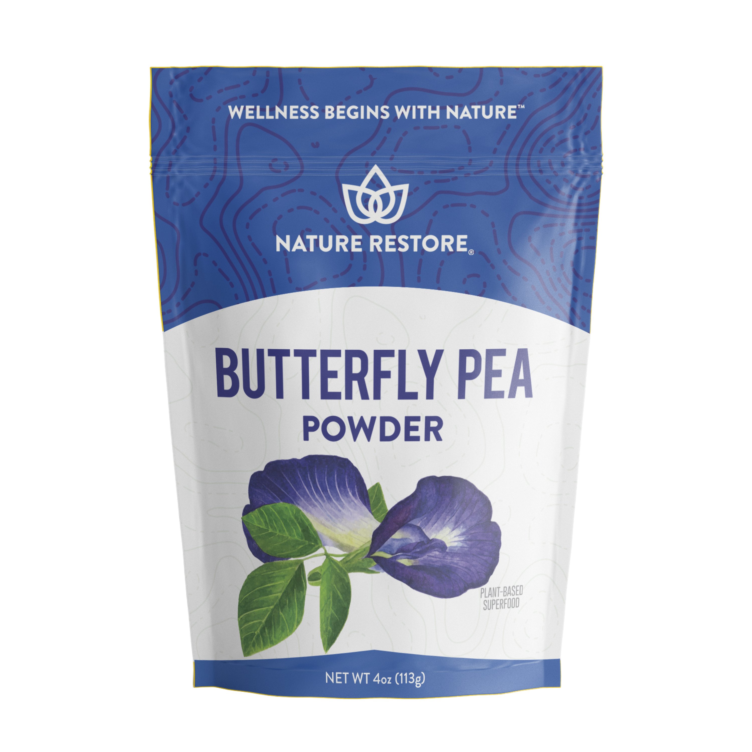 Nature Restore Blue Butterfly Pea Flower Powder, 4 Ounces, Natural Food