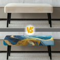 thumbnail image 6 of FUIALDOLG Blue Golden Marble Print Dining Bench Cover Washable Stretch Piano Bench Seat Cover Removable Rectangle Seat Cushion Protector for Home Patio, Bedroom, Hotel, 6 of 7