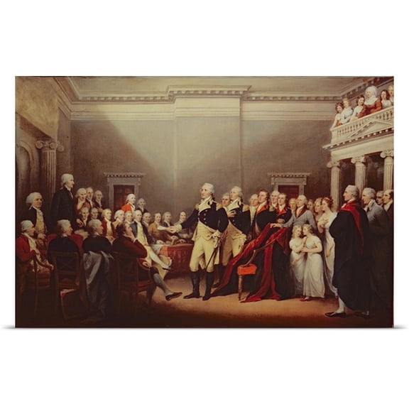 Great BIG Canvas John (1756-1843) Trumbull Poster Print entitled The Resignation of George Washington on 23rd December 1783, c.1822 (oil