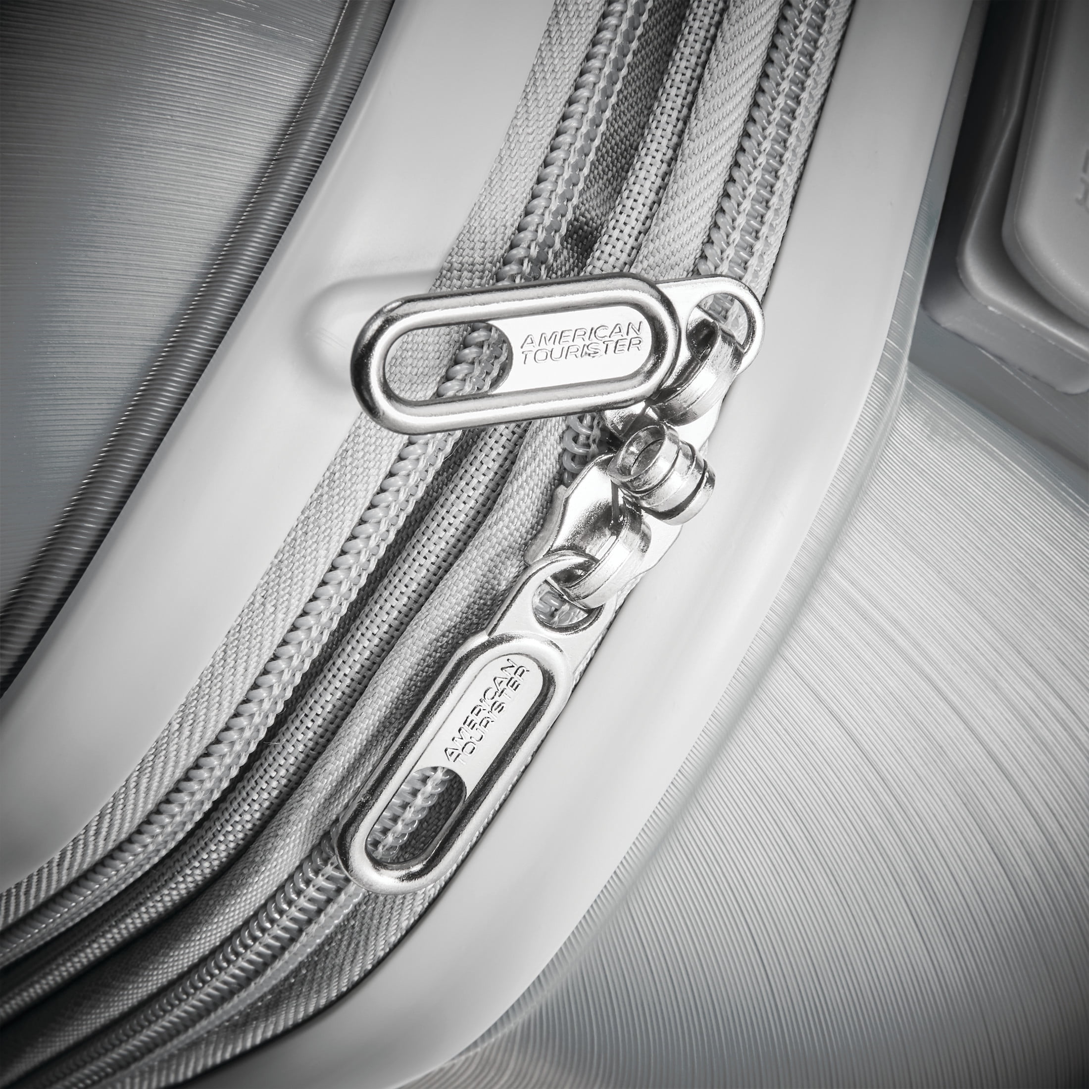 American Tourister Pirouette NXT Hardside Large Checked Luggage with Spinner Wheels - Silver
