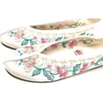 thumbnail image 3 of TJ Global Women's Traditional Chinese Flower Embroidery Flats - Totem Style Loafers Comfortable Round Toe Ballet, Cheongsam (White, Size 7), 3 of 3
