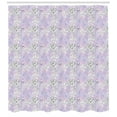 thumbnail image 3 of Romantic Shower Curtain, Repeating Outline Sketchy Wild Flowers and Buds on Abstract Dreamy Background, Fabric Bathroom Set with Hooks, 69W X 75L Inches Long, Multicolor, by Ambesonne, 3 of 3